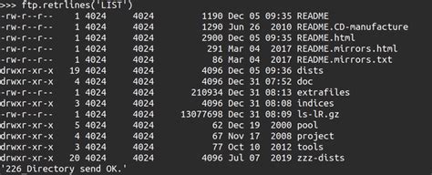 index of ftp python.